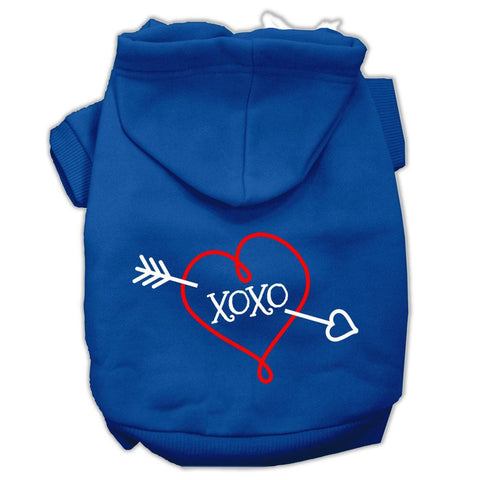 XOXO Screen Print Pet Hoodies Blue Size XL (16)