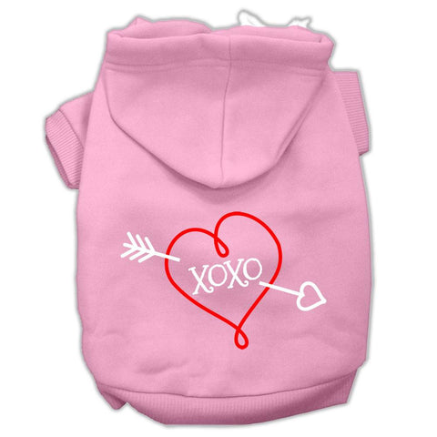 XOXO Screen Print Pet Hoodies Light Pink Size XL (16)