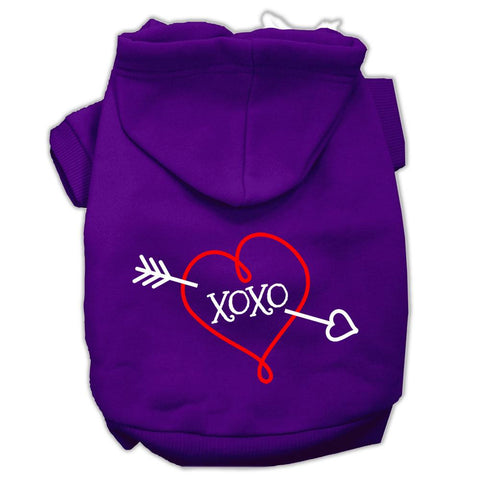 XOXO Screen Print Pet Hoodies Purple Size XS (8)