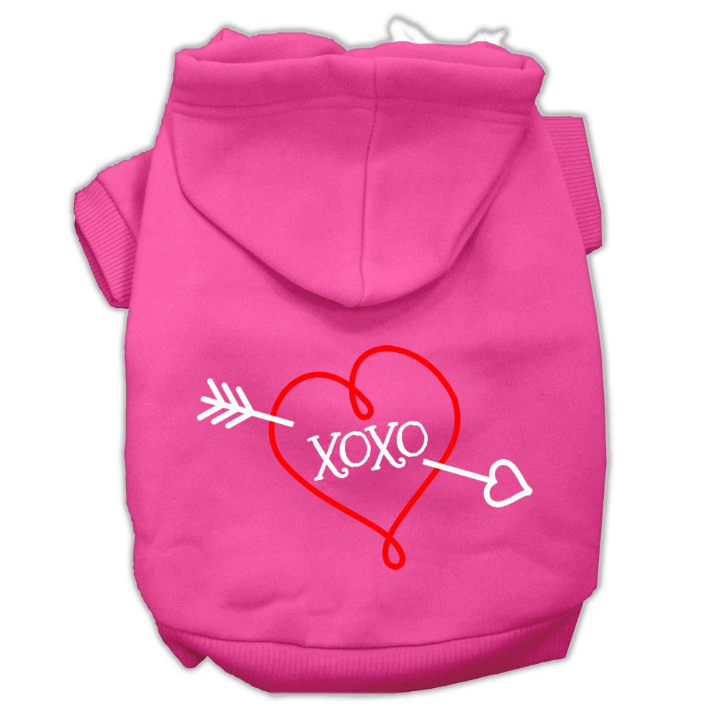 XOXO Screen Print Pet Hoodies Bright Pink Size XXL (18)