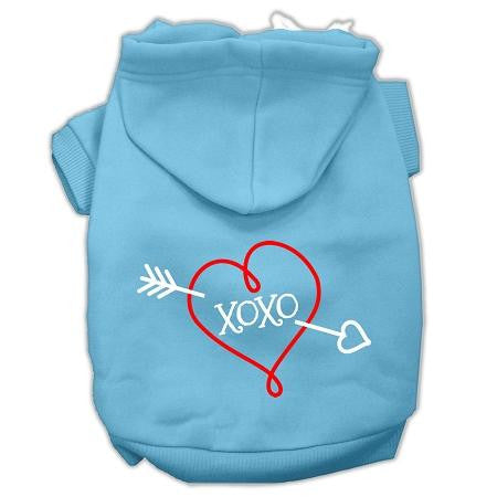 XOXO Screen Print Pet Hoodies Baby Blue Size XXXL (20)