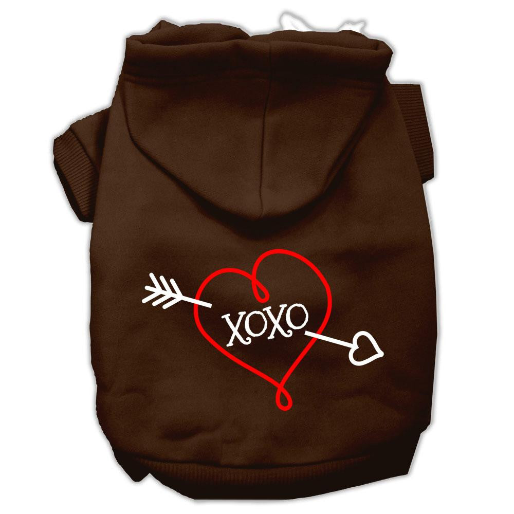 XOXO Screen Print Pet Hoodies Brown Size XXXL (20)