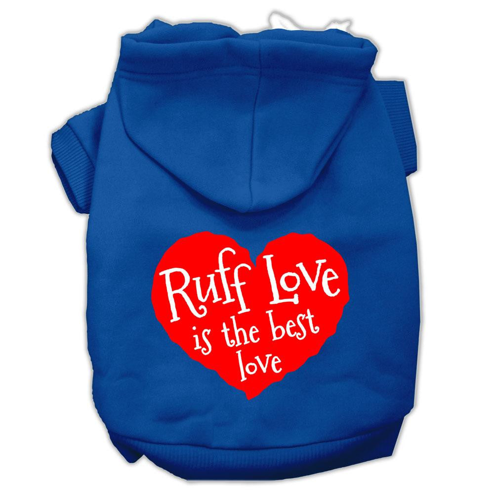 Ruff Love Screen Print Pet Hoodies Blue Size XXXL (20)