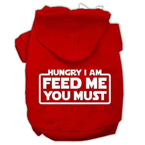 Hungry I am Screen Print Pet Hoodies Red Size Lg (14)