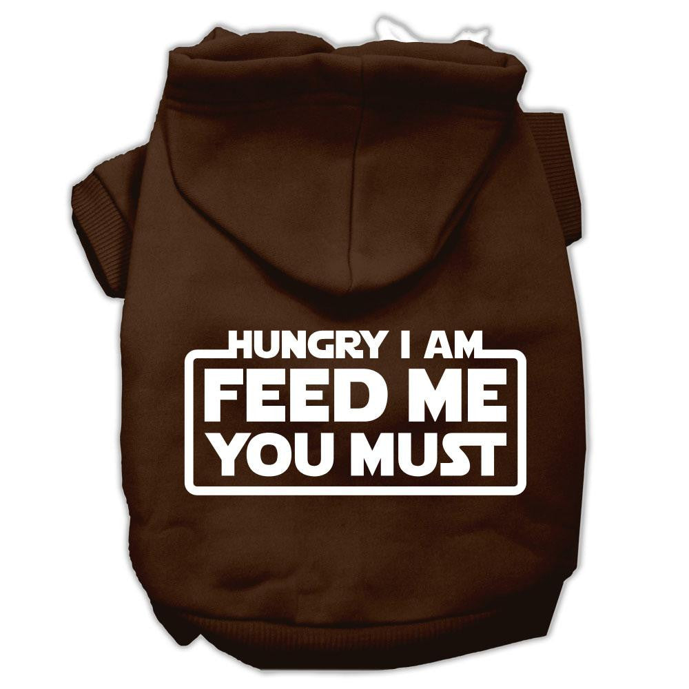 Hungry I Am Screen Print Pet Hoodies Brown Size Med (12)