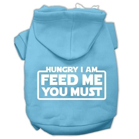 Hungry I am Screen Print Pet Hoodies Baby Blue Size XL (16)