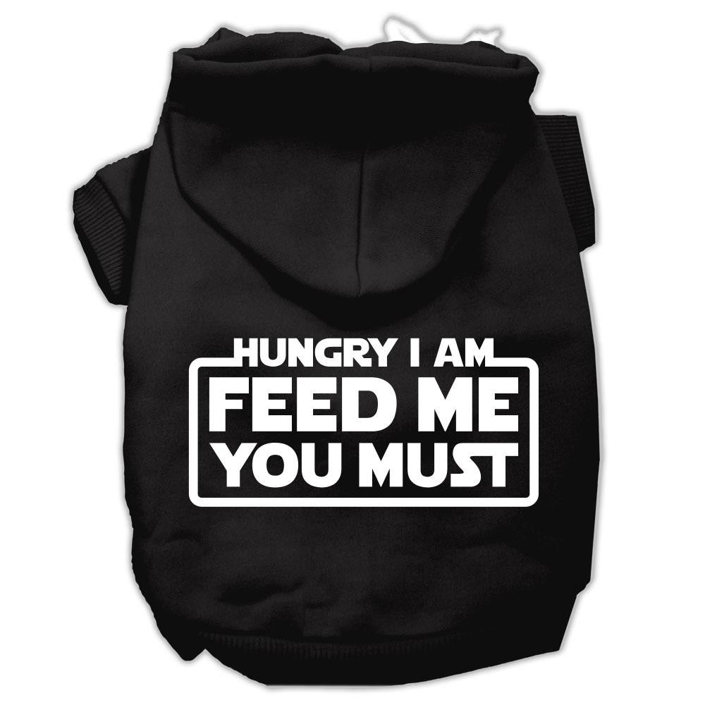 Hungry I am Screen Print Pet Hoodies Black Size XL (16)