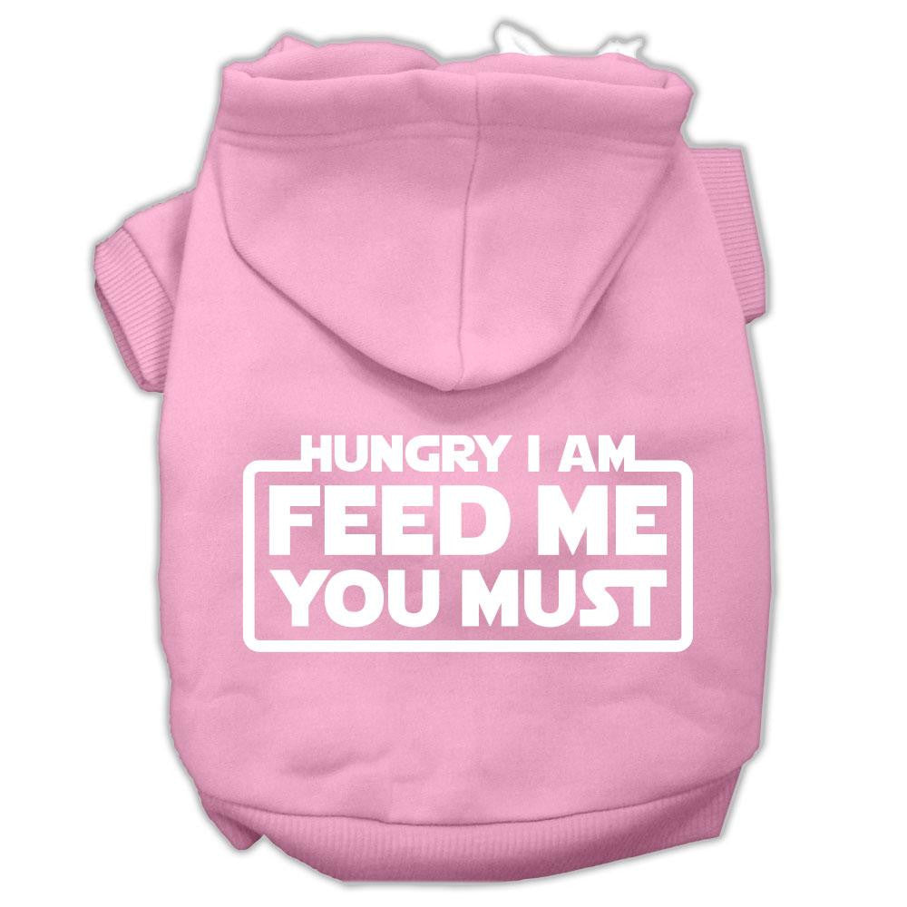 Hungry I am Screen Print Pet Hoodies Light Pink Size XXL (18)