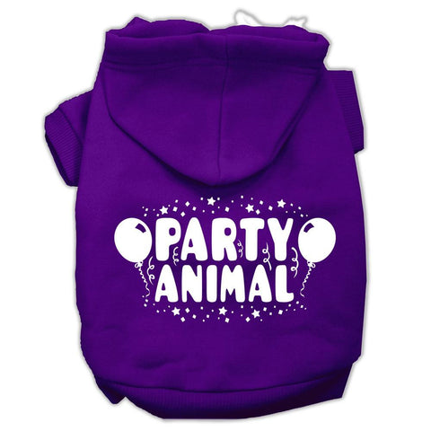 Party Animal Screen Print Pet Hoodies Purple Size XXL (18)