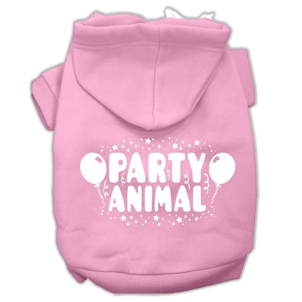 Party Animal Screen Print Pet Hoodies Light Pink Size XXXL (20)