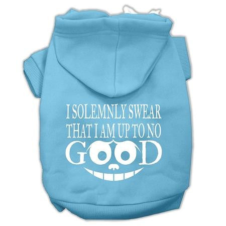 Up to No Good Screen Print Pet Hoodies Baby Blue Size XL (16)