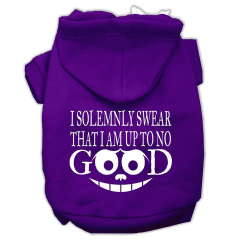 Up to No Good Screen Print Pet Hoodies Purple Size XL (16)