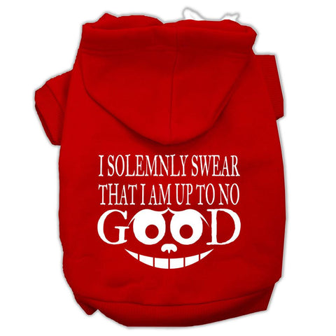 Up to No Good Screen Print Pet Hoodies Red Size XL (16)