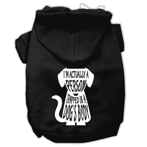 Trapped Screen Print Pet Hoodies Black Size Lg (14)