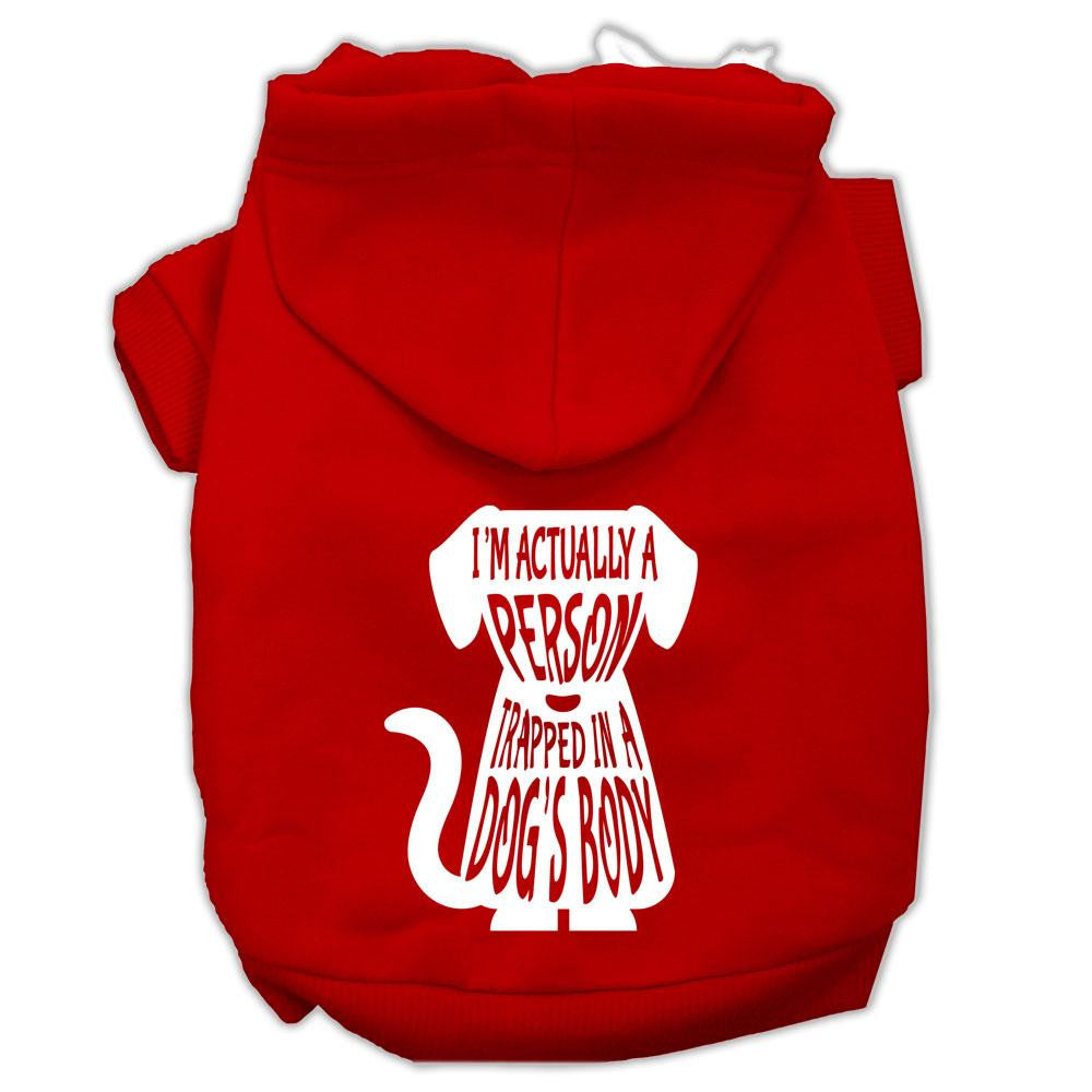 Trapped Screen Print Pet Hoodies Red Size Lg (14)