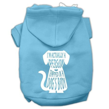 Trapped Screen Print Pet Hoodies Baby Blue Size Med (12)