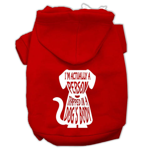 Trapped Screen Print Pet Hoodies Red Size Med (12)