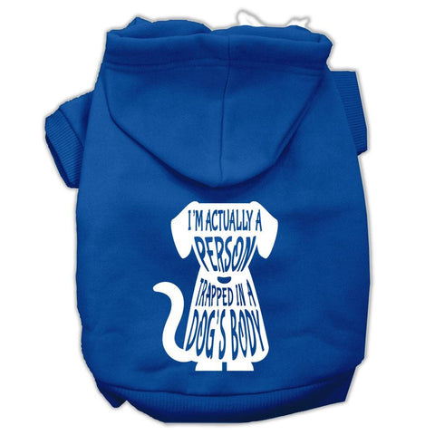 Trapped Screen Print Pet Hoodies Blue Size XL (16)