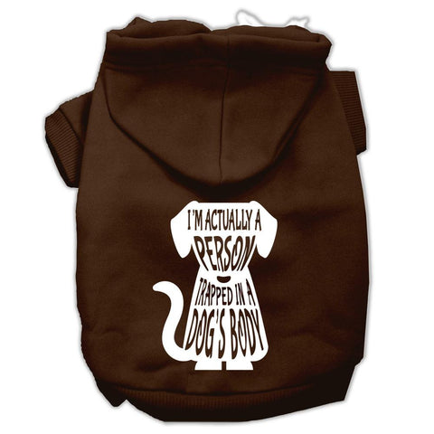 Trapped Screen Print Pet Hoodies Brown Size XXXL (20)