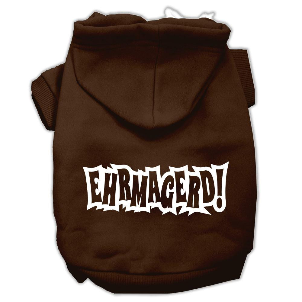 Ehrmagerd Screen Print Pet Hoodies Brown Size Lg (14)