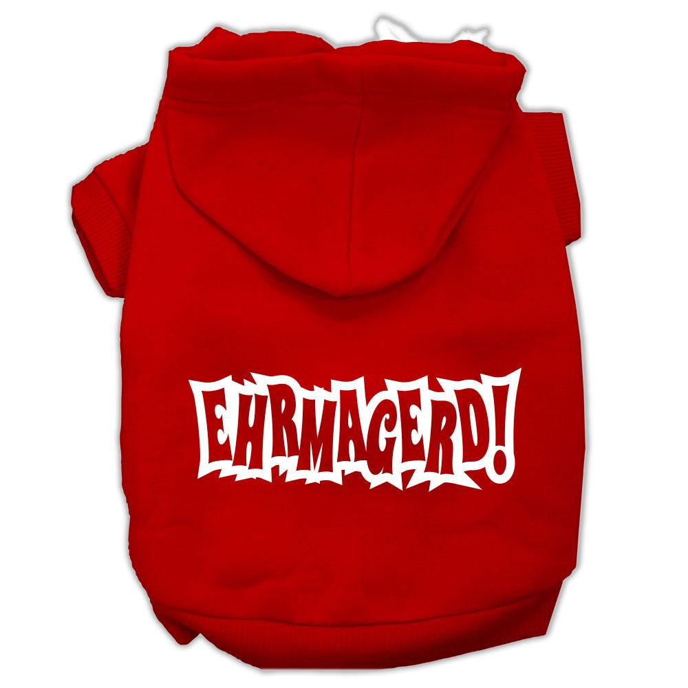 Ehrmagerd Screen Print Pet Hoodies Red Size Lg (14)