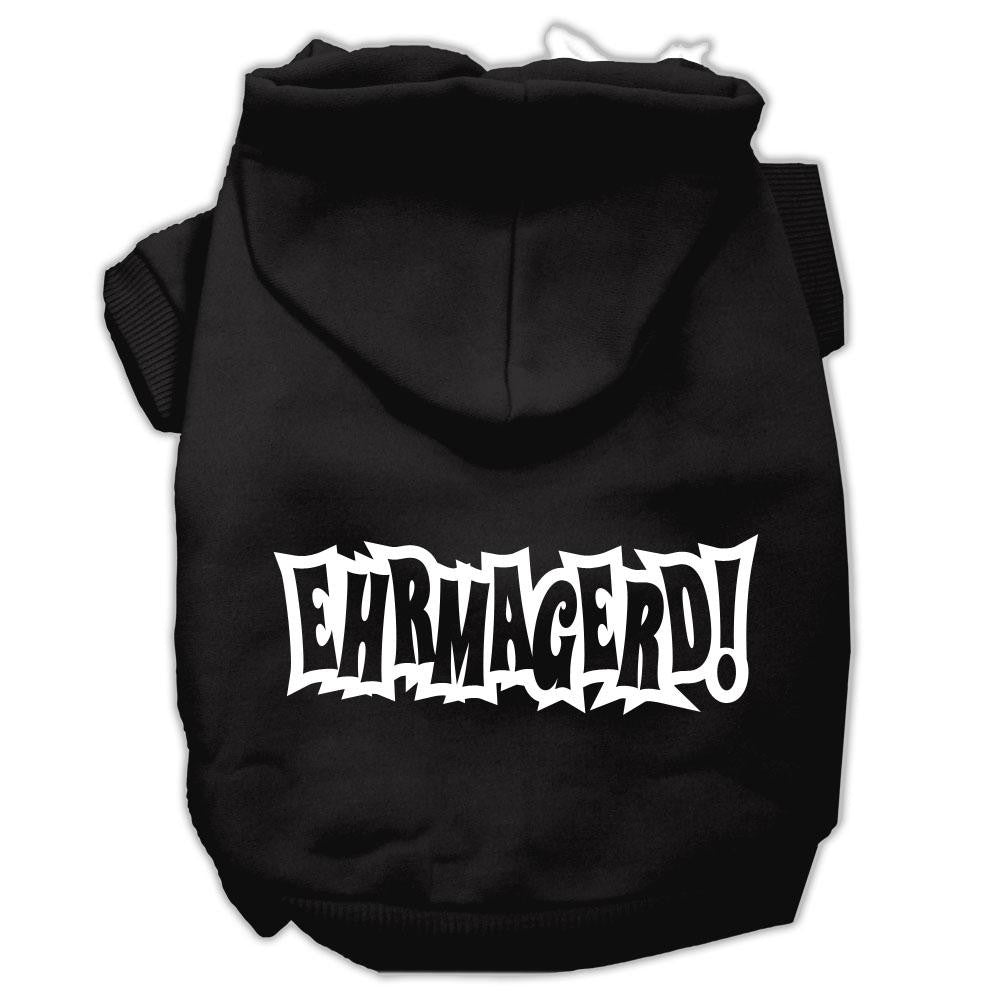 Ehrmagerd Screen Print Pet Hoodies Black Size XS (8)