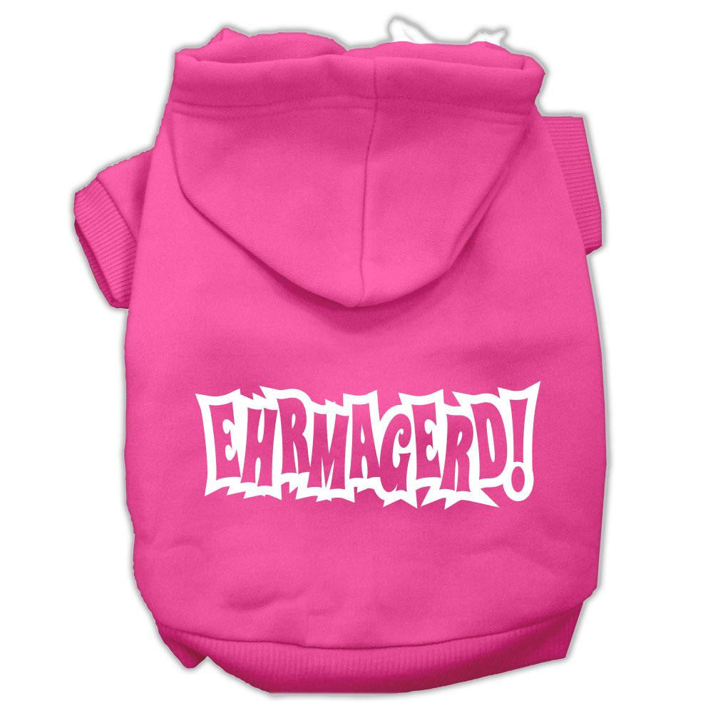 Ehrmagerd Screen Print Pet Hoodies Bright Pink Size XS (8)