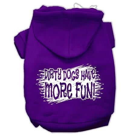 Dirty Dogs Screen Print Pet Hoodies Purple Size Lg (14)