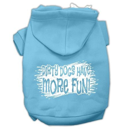 Dirty Dogs Screen Print Pet Hoodies Baby Blue Size Med (12)