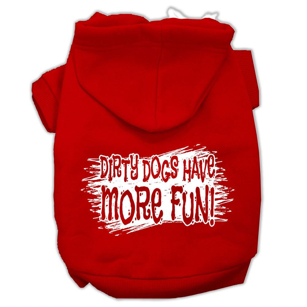 Dirty Dogs Screen Print Pet Hoodies Red Size Sm (10)