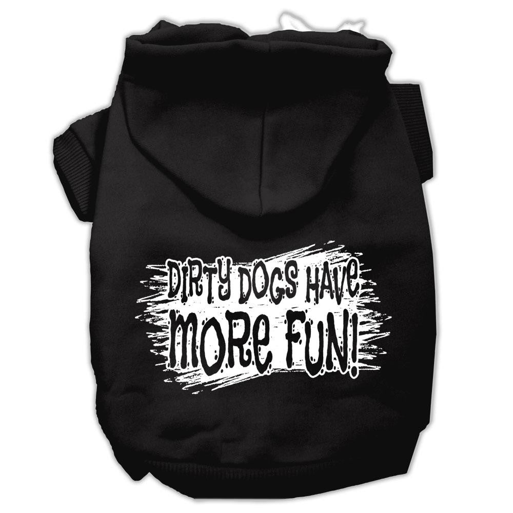 Dirty Dogs Screen Print Pet Hoodies Black Size XS (8)