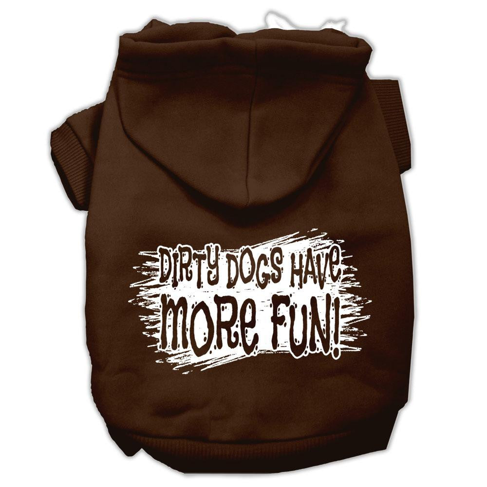 Dirty Dogs Screen Print Pet Hoodies Brown Size XS (8)