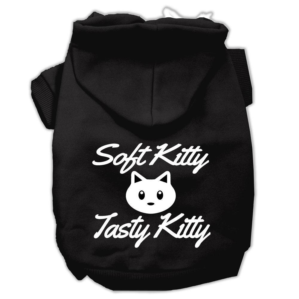 Softy Kitty, Tasty Kitty Screen Print Dog Pet Hoodies Black Size Lg (14)