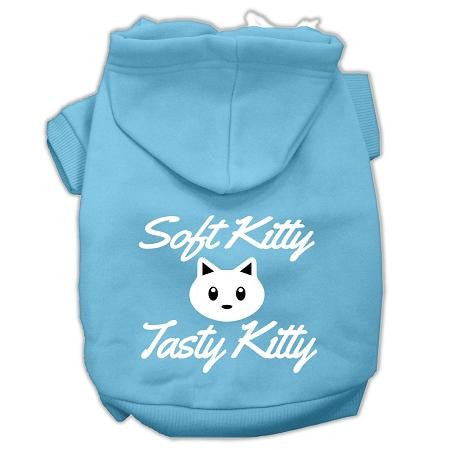 Softy Kitty, Tasty Kitty Screen Print Dog Pet Hoodies Baby Blue Size XL (16)