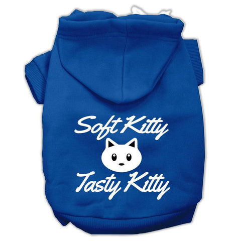 Softy Kitty, Tasty Kitty Screen Print Dog Pet Hoodies Blue Size XL (16)