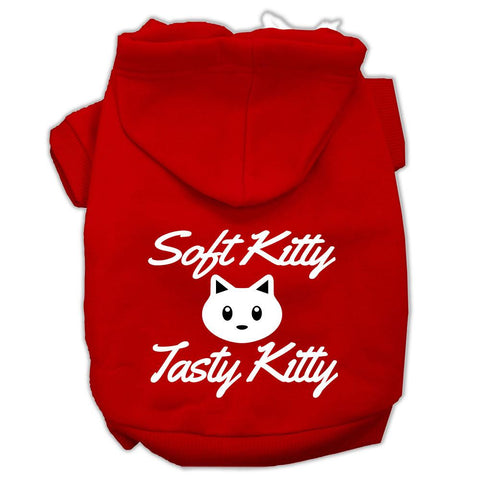 Softy Kitty, Tasty Kitty Screen Print Dog Pet Hoodies Red Size XS (8)