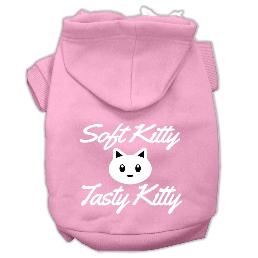 Softy Kitty, Tasty Kitty Screen Print Dog Pet Hoodies Light Pink Size XXXL (20)