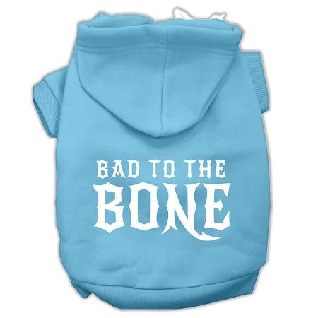 Bad to the Bone Dog Pet Hoodies Baby Blue Size XL (16)