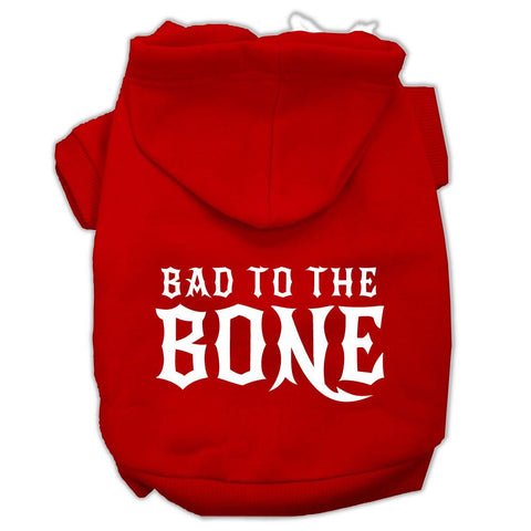 Bad to the Bone Dog Pet Hoodies Red Size XS (8)