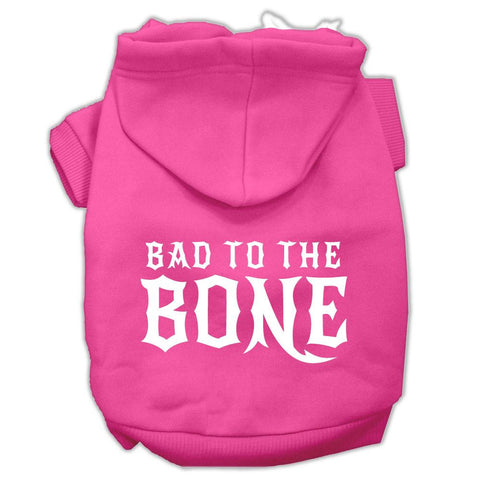 Bad to the Bone Dog Pet Hoodies Bright Pink Size XXL (18)