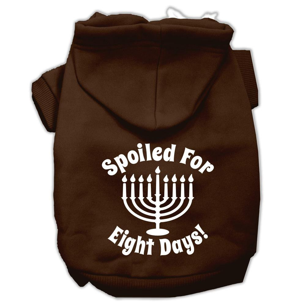 Spoiled for 8 Days Screenprint Dog Pet Hoodies Brown Size Lg (14)