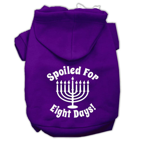 Spoiled for 8 Days Screenprint Dog Pet Hoodies Purple Size Lg (14)