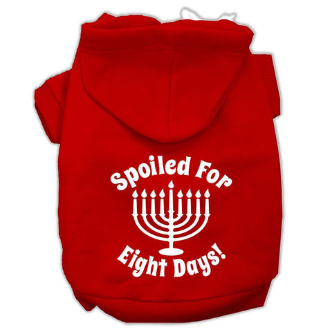 Spoiled for 8 Days Screenprint Dog Pet Hoodies Red Size Lg (14)