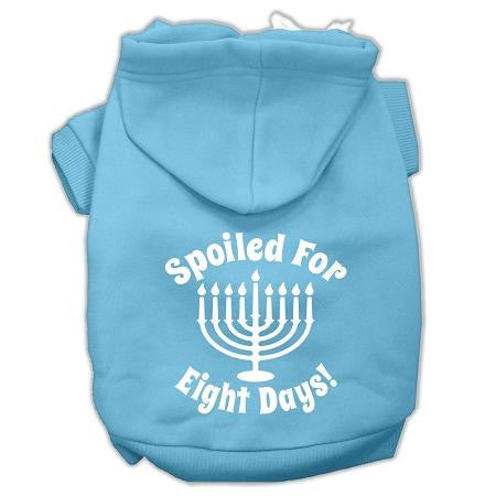 Spoiled for 8 Days Screenprint Dog Pet Hoodies Baby Blue Size XL (16)