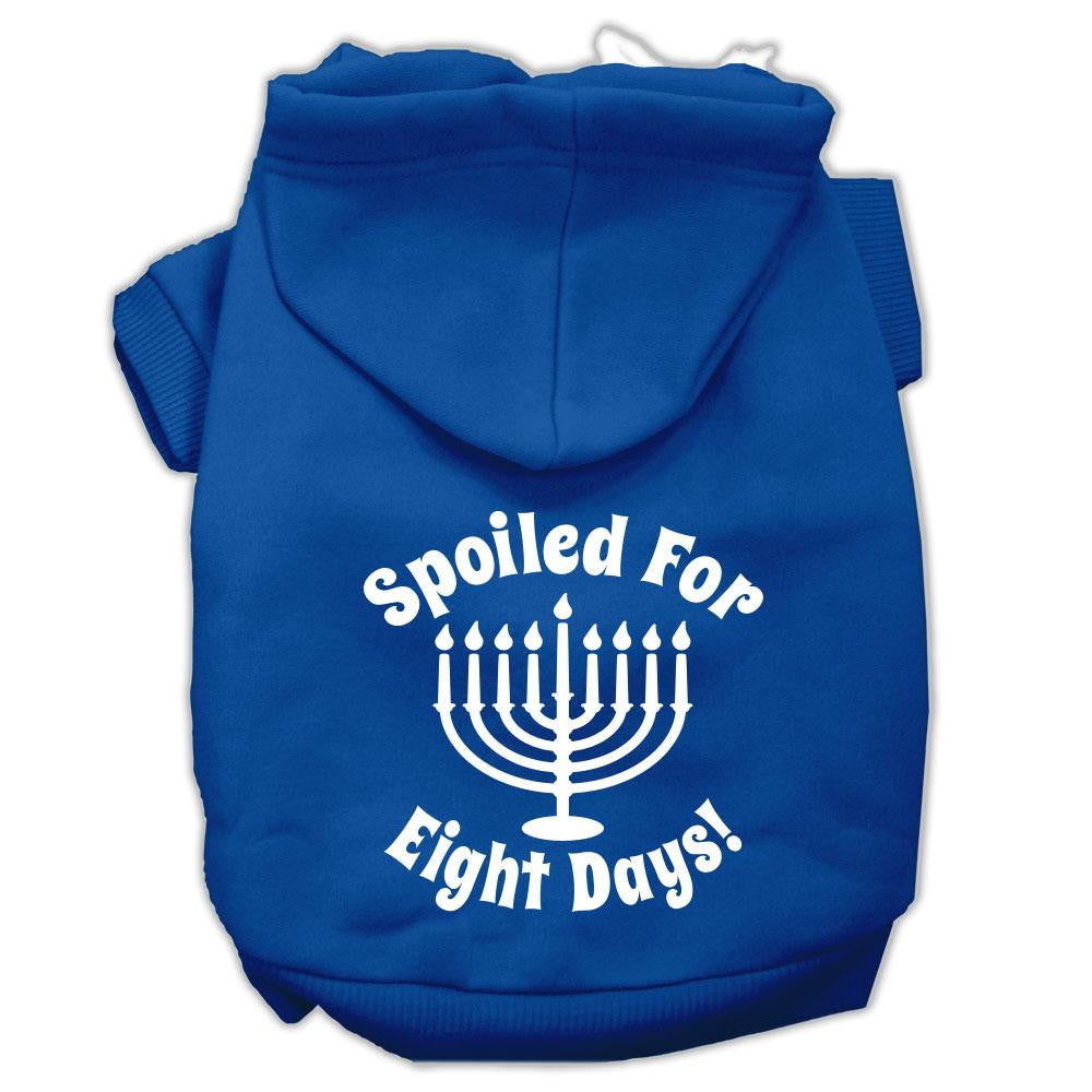 Spoiled for 8 Days Screenprint Dog Pet Hoodies Blue Size XS (8)