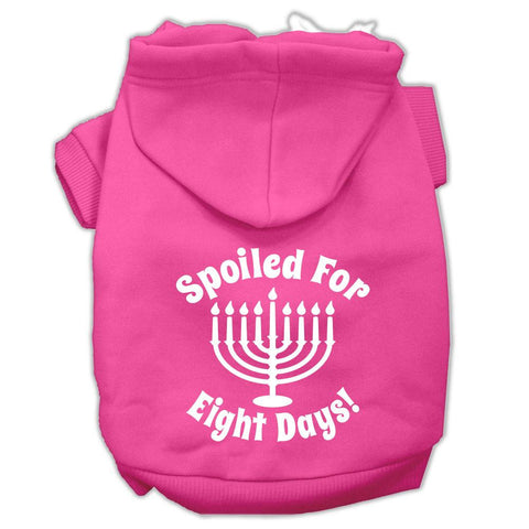 Spoiled for 8 Days Screenprint Dog Pet Hoodies Bright Pink Size XS (8)