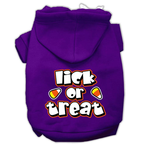 Lick Or Treat Screen Print Pet Hoodies Purple Size L (14)