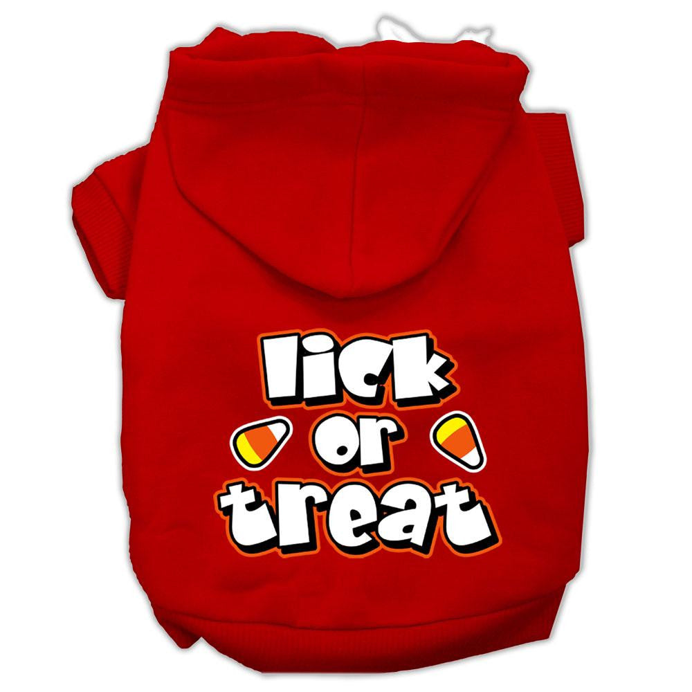 Lick Or Treat Screen Print Pet Hoodies Red Size L (14)