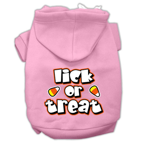 Lick Or Treat Screen Print Pet Hoodies Light Pink Size XL (16)