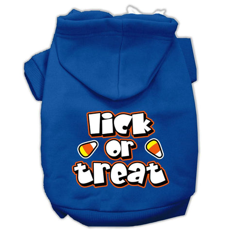 Lick Or Treat Screen Print Pet Hoodies Blue Size XS (8)